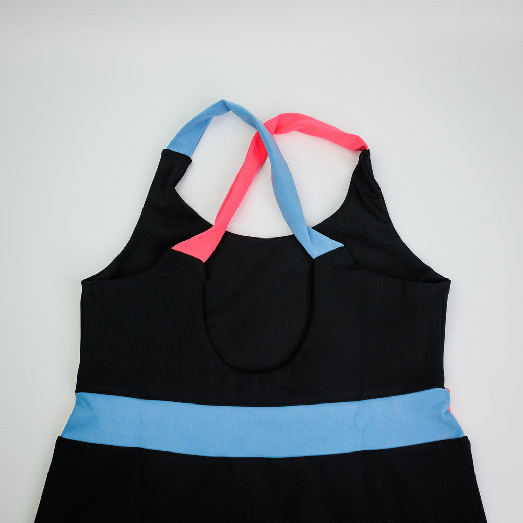 Barcelona Dress - Woman - Black, Light blue & Pink