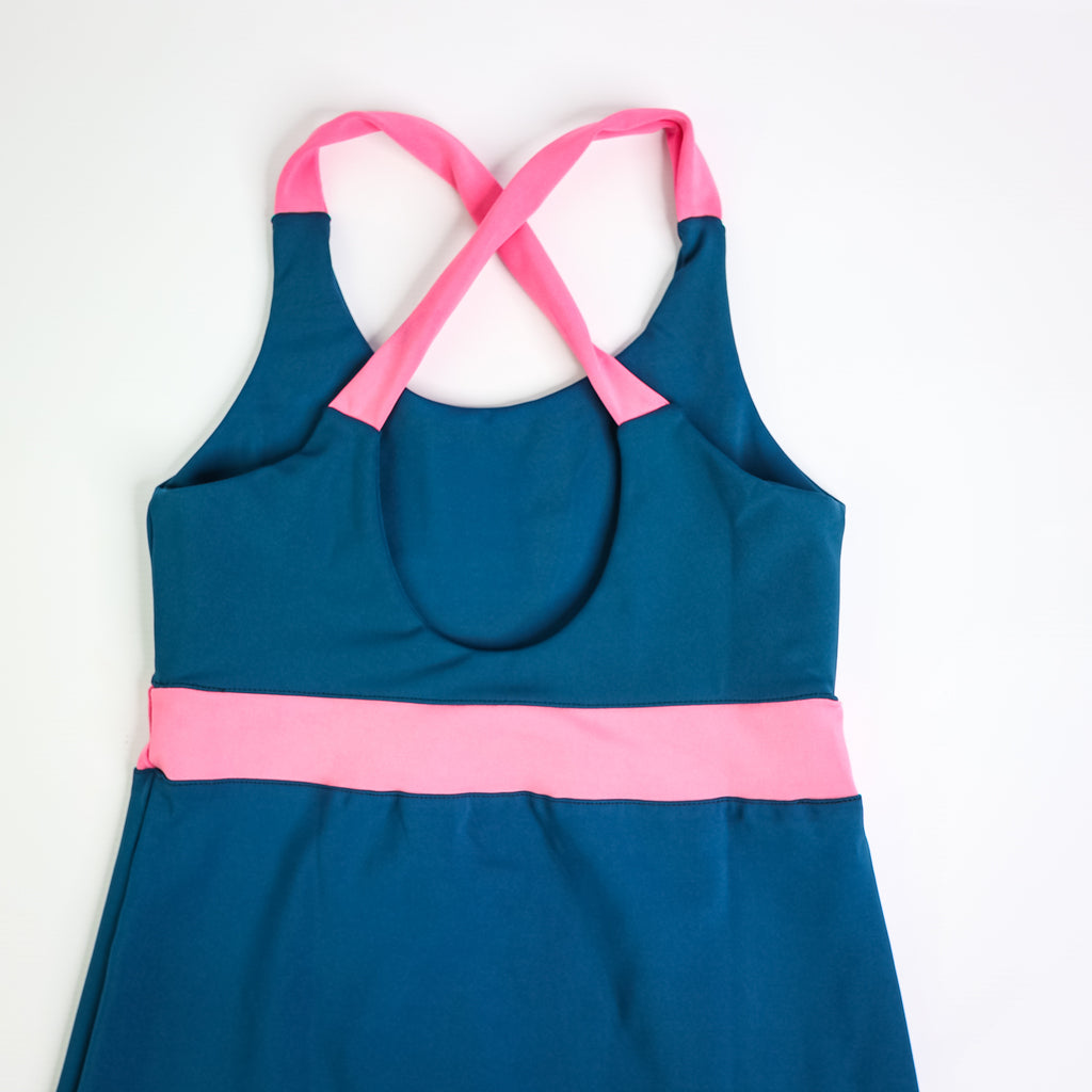 Barcelona Dress - Woman - Petroleum & Pink