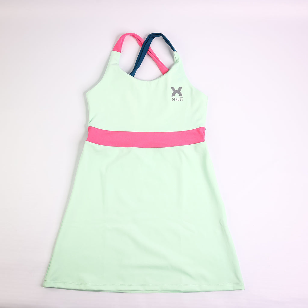 Barcelona Dress - Woman - Teal, Petroleum & Pink