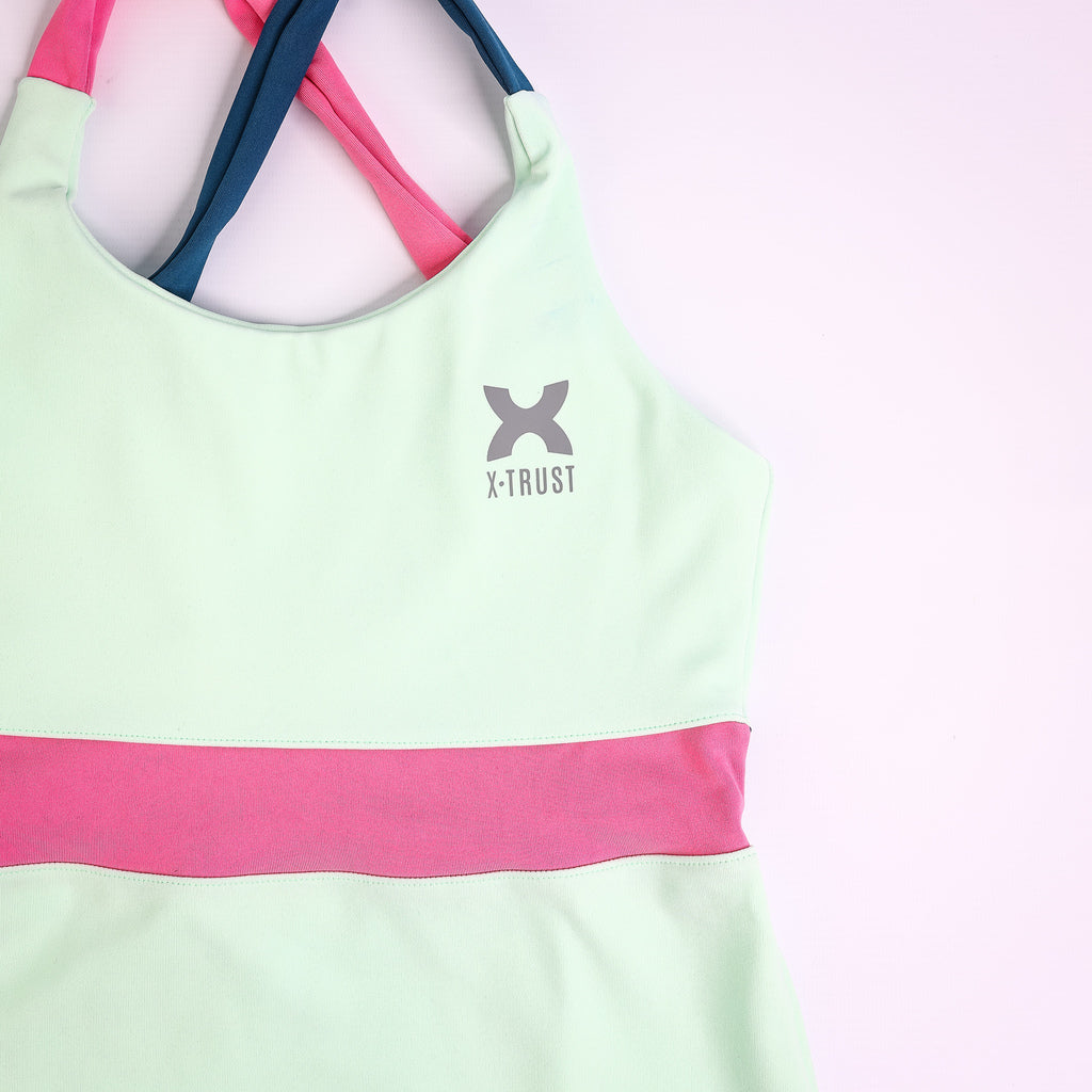 Barcelona Dress - Woman - Teal, Petroleum & Pink