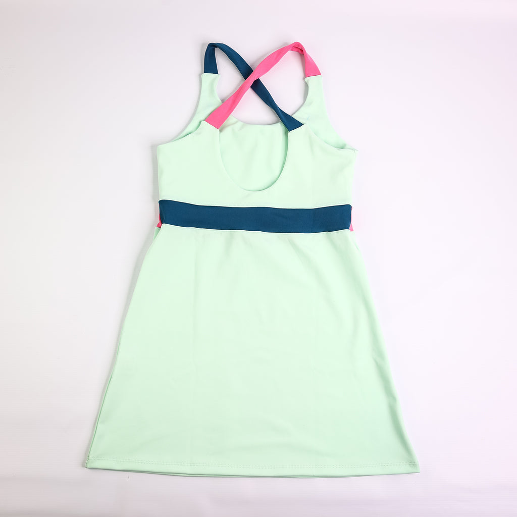 Barcelona Dress - Woman - Teal, Petroleum & Pink