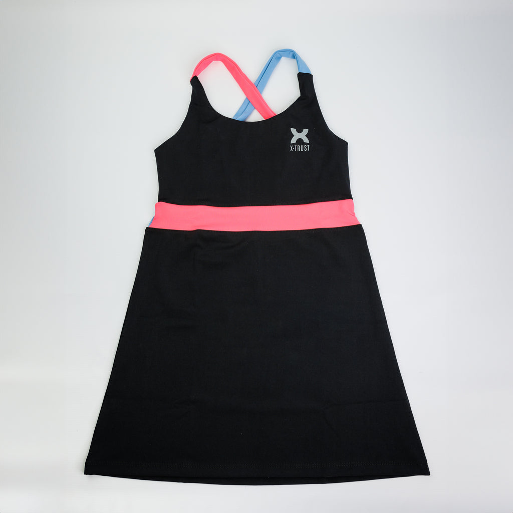 Barcelona Dress - Woman - Black, Light blue & Pink