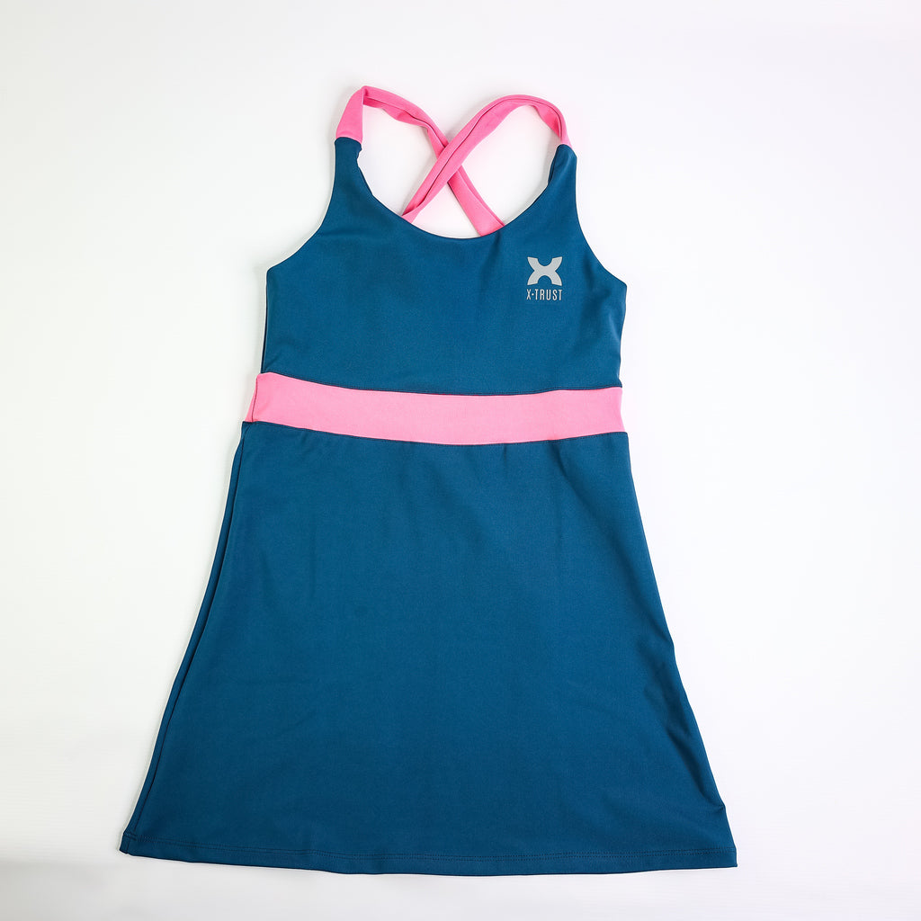 Barcelona Dress - Woman - Petroleum & Pink