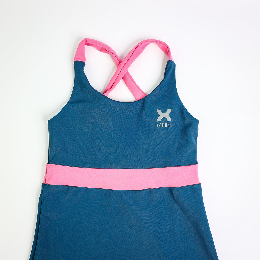 Barcelona Dress - Woman - Petroleum & Pink