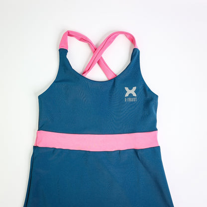 Barcelona Dress - Woman - Petroleum & Pink