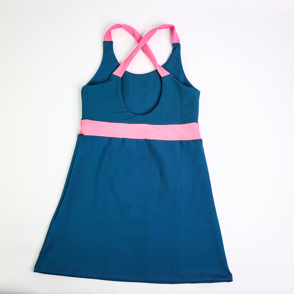 Barcelona Dress - Woman - Petroleum & Pink