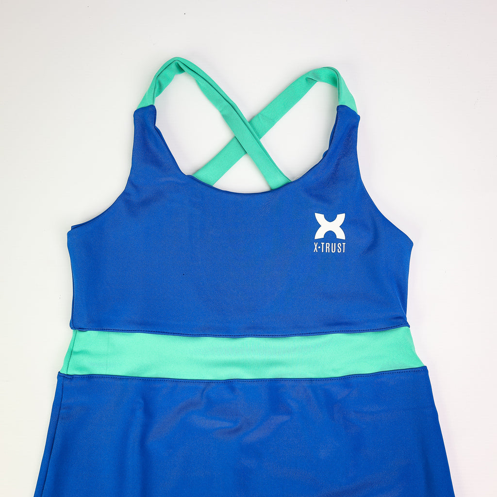 Barcelona Dress - Woman - Blue & Atlantis Green
